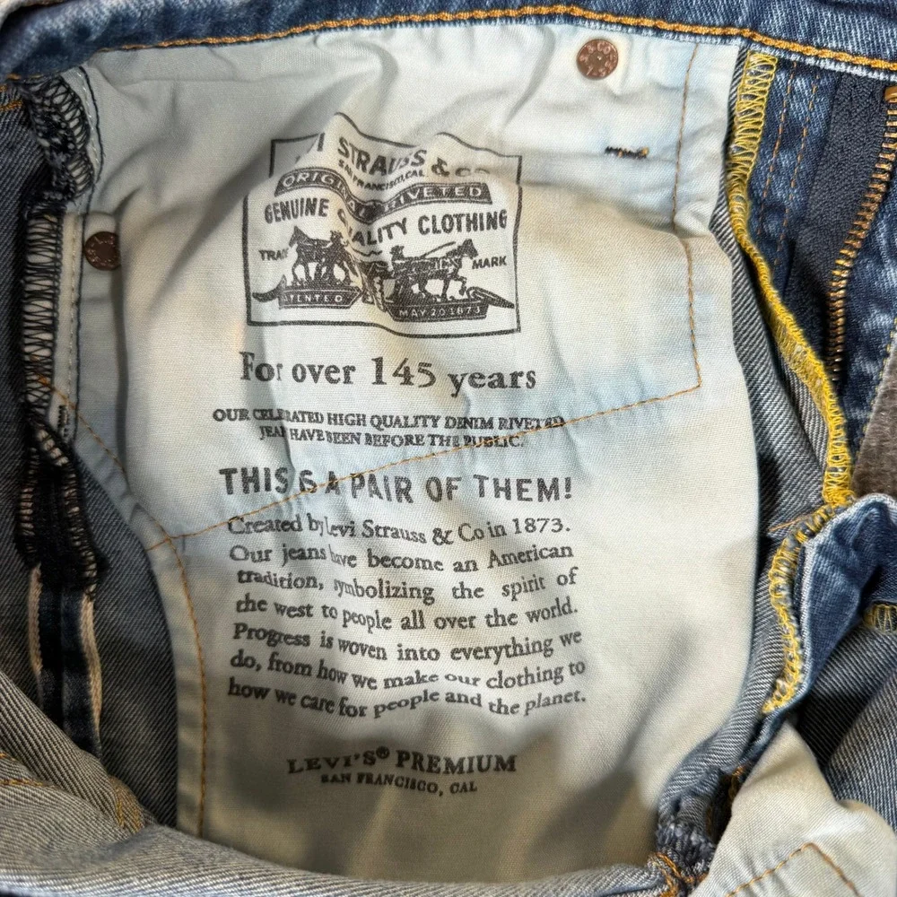 Levis 511 Slim Fit Selvedge Denim Jeans Blue Distressed 32x32 21948-0030 #3366